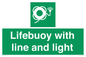 Lifebuoy with line and light